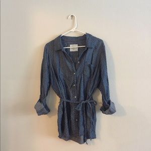 Blue Jean Wrap Top